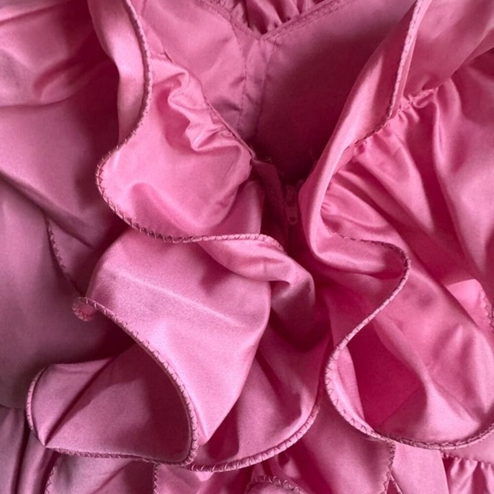 VTG 80s Ruffle Prom/Party Dress - Picture 3 of 5